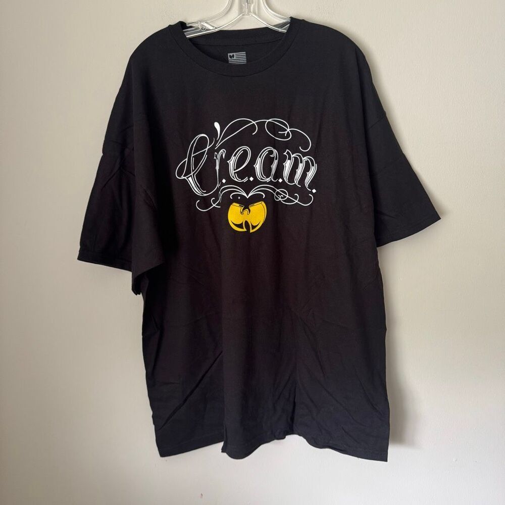 Wu Tang Clan C.R.E.A.M. Hip Hop Streetwear Oversized Graphic Tee 2XL Black NEW
